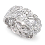 Vintage Platinum 1.70tcw Diamond Vine & Scroll Motif Band Ring