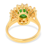 Vintage 18k Yellow Gold Green Jade & Diamond Cocktail Ring