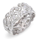 Vintage Platinum 1.70tcw Diamond Vine & Scroll Motif Band Ring