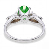 14k White Gold 1.75ct Neon Green Tsavorite Garnet & Diamond Ring