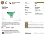 GIA Type A Variegated White and Green Jadeite Jade Carved Dragon Ring