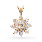 Vintage 14k Yellow Gold Diamond Star Pendant