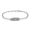 Antique Edwardian 14k Yellow Gold Sterling Silver Top Old Euro Diamond Bracelet