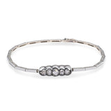 Antique Edwardian 14k Yellow Gold Sterling Silver Top Old Euro Diamond Bracelet