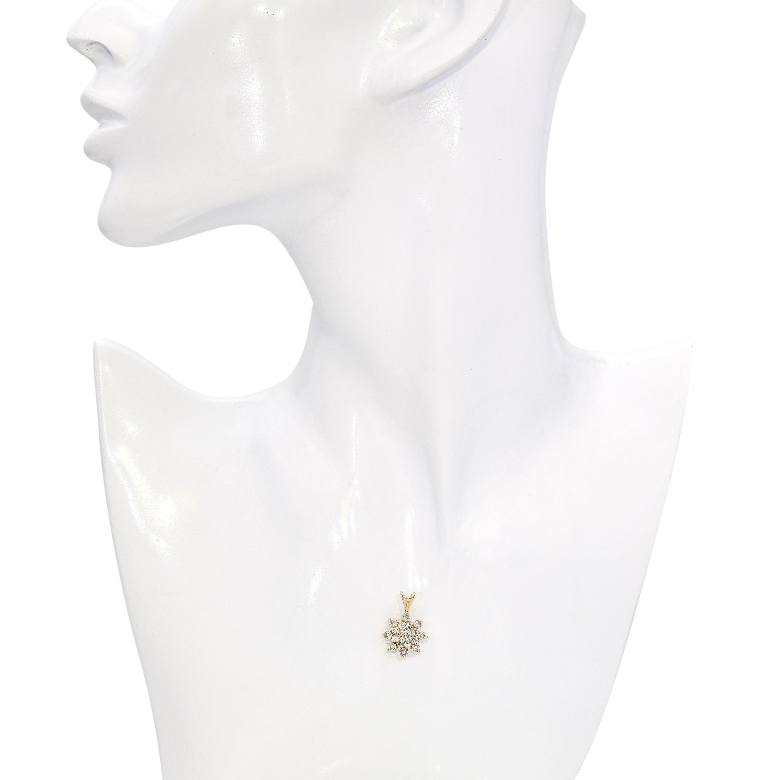 Vintage 14k Yellow Gold Diamond Star Pendant