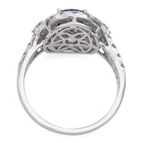 Platinum 1.43ct Pink Kashmir Sapphire and 1.18tcw Diamond Pave Ring