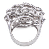 18k White Gold 2.69tcw Chocolate & White Diamond Flower Statement Ring