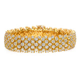 18k Yellow Gold Multi-Row 23.16tcw Diamond Statement Bracelet