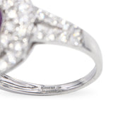 Platinum 1.43ct Pink Kashmir Sapphire and 1.18tcw Diamond Pave Ring