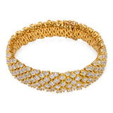 18k Yellow Gold Multi-Row 23.16tcw Diamond Statement Bracelet