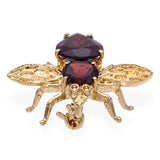 Vintage 14k Yellow Gold and Garnet Bumblebee Brooch