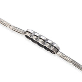 Antique Edwardian 14k Yellow Gold Sterling Silver Top Old Euro Diamond Bracelet