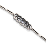 Antique Edwardian 14k Yellow Gold Sterling Silver Top Old Euro Diamond Bracelet