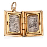 Vintage 14k Yellow Gold Bible Locket Charm Pendant
