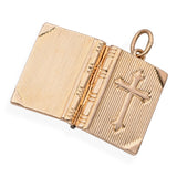 Vintage 14k Yellow Gold Bible Locket Charm Pendant