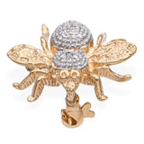 Vintage 14k Yellow Gold and Diamond Bumblebee Brooch