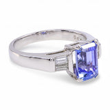 Platinum 1.94ct Tanzanite and Diamond Engagement Ring