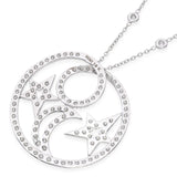 Nini 18k White Gold Diamond Star and Moon Pendant Necklace