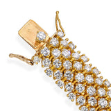 18k Yellow Gold Multi-Row 23.16tcw Diamond Statement Bracelet