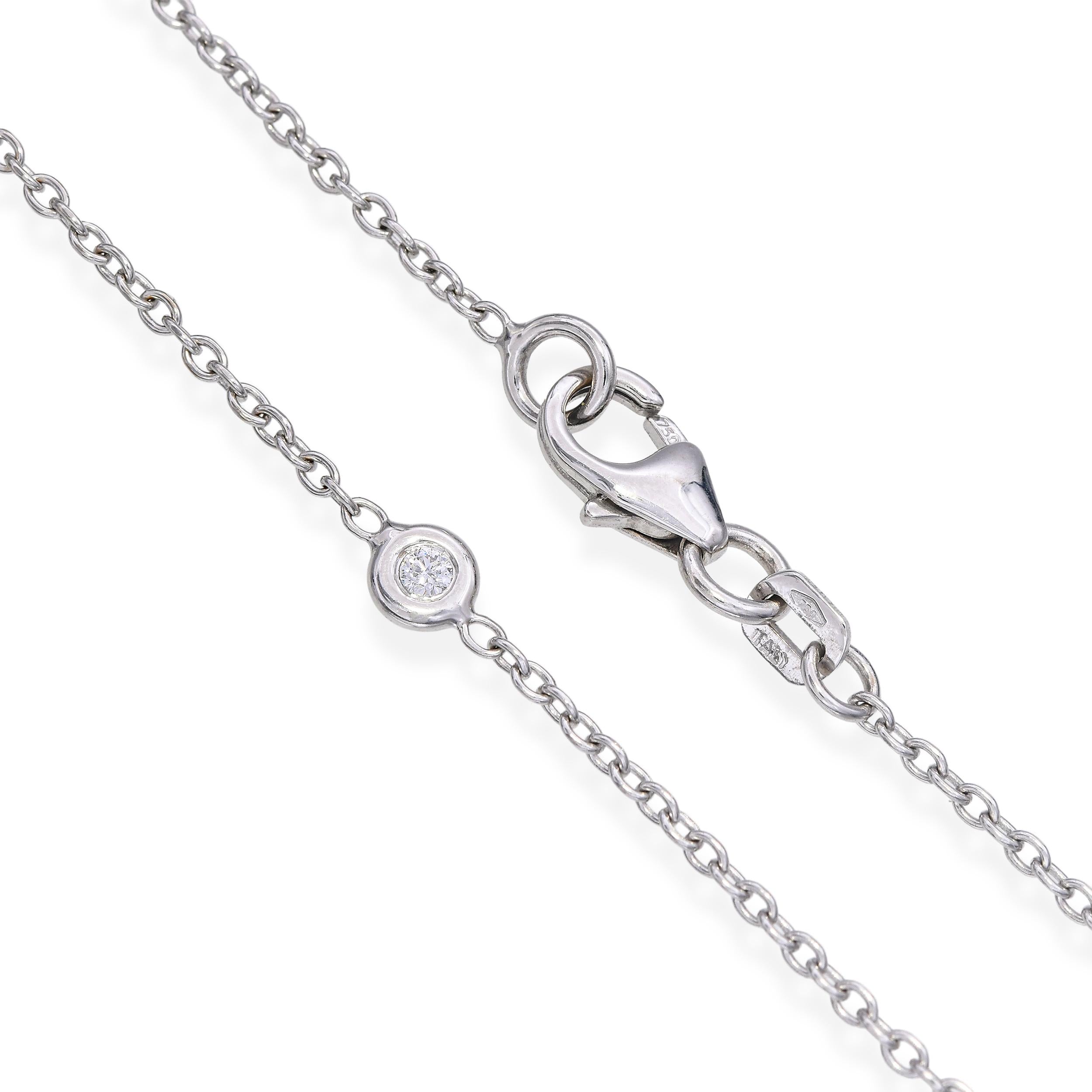 Nini 18k White Gold Diamond Star and Moon Pendant Necklace