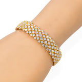 18k Yellow Gold Multi-Row 23.16tcw Diamond Statement Bracelet
