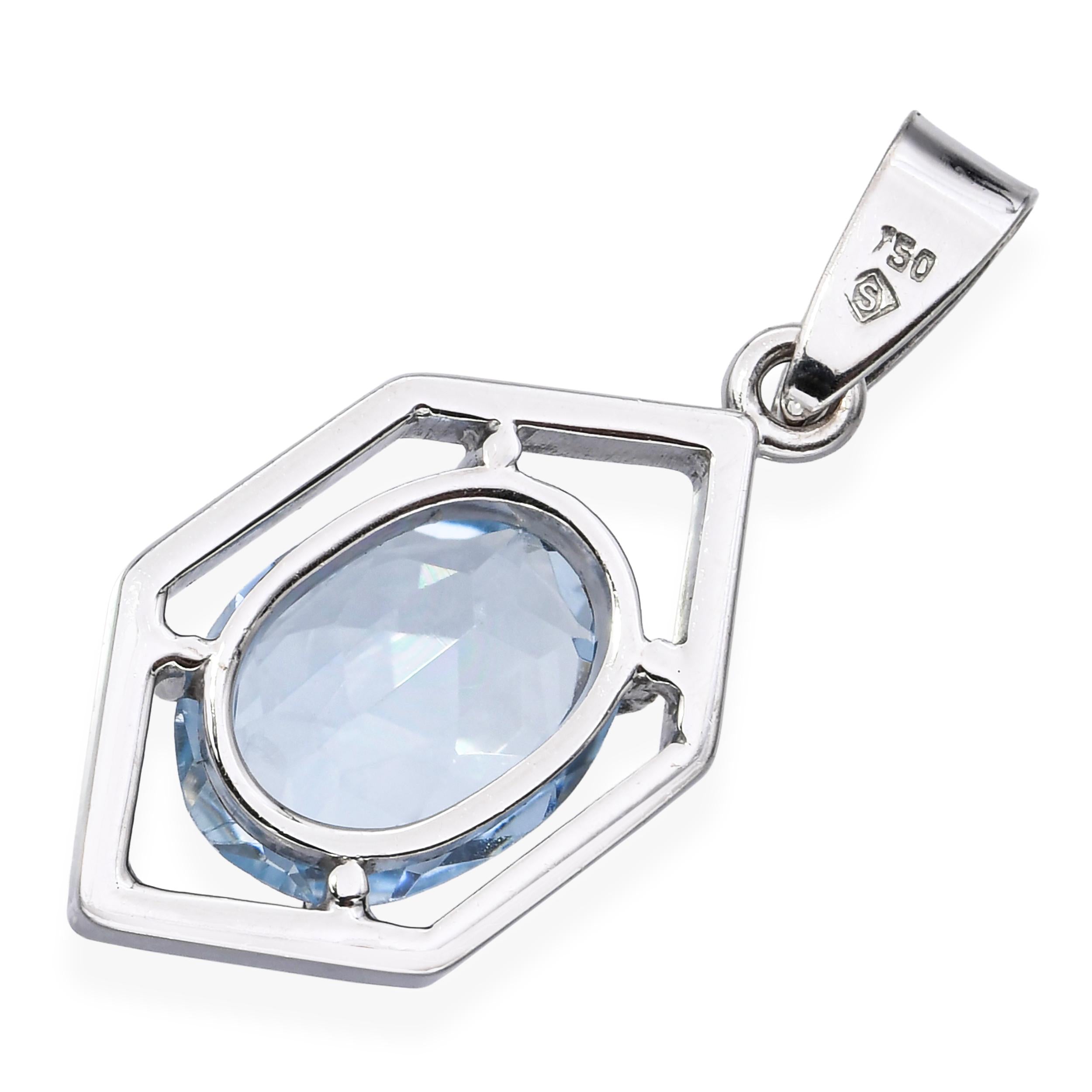 H. Stern 18k White Gold 1.51ct Aquamarine Pendant