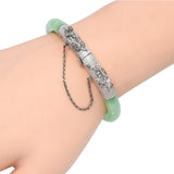 Vintage Precious Metal Alloy GIA Type A Green Jadeite & Diamond Bangle Bracelet