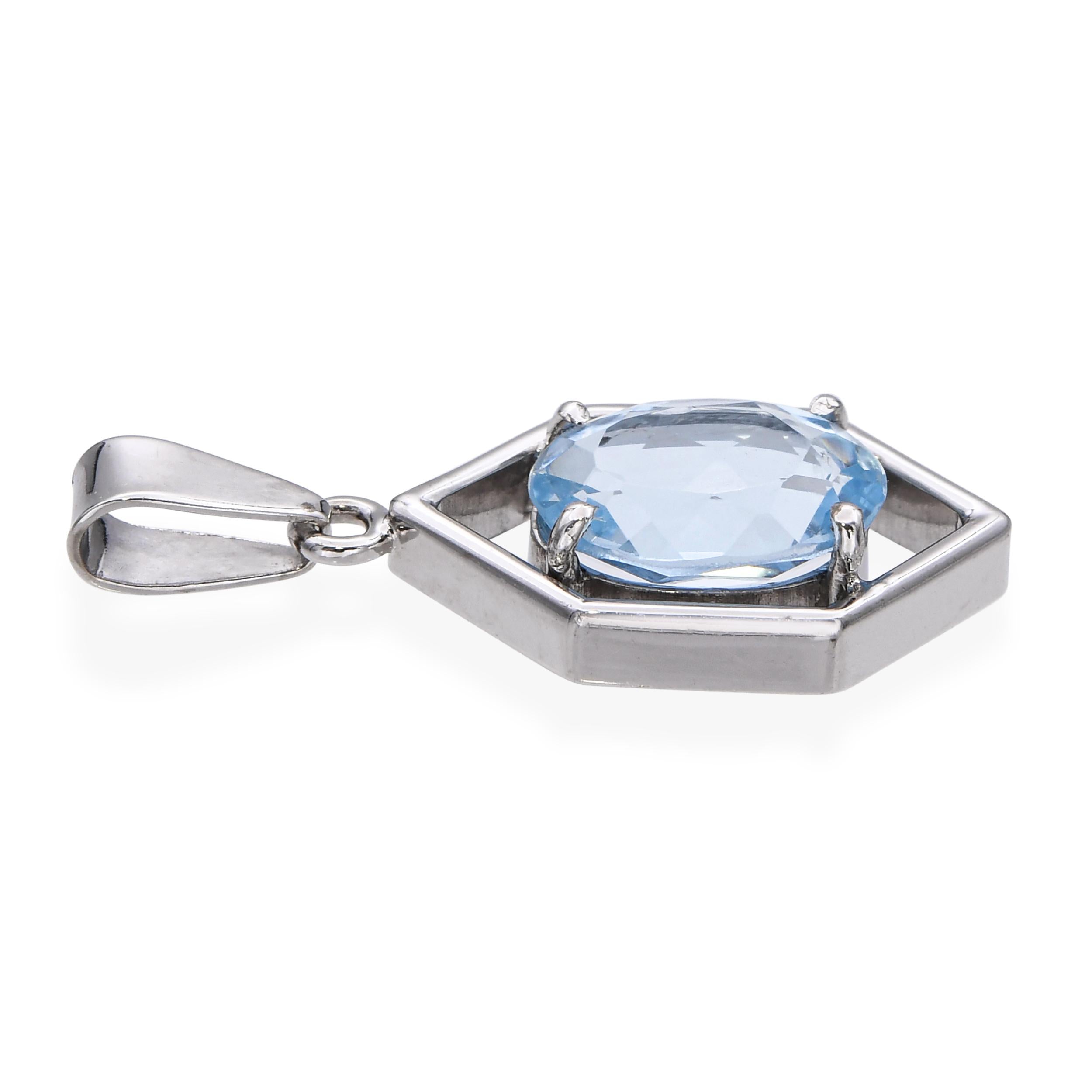H. Stern 18k White Gold 1.51ct Aquamarine Pendant