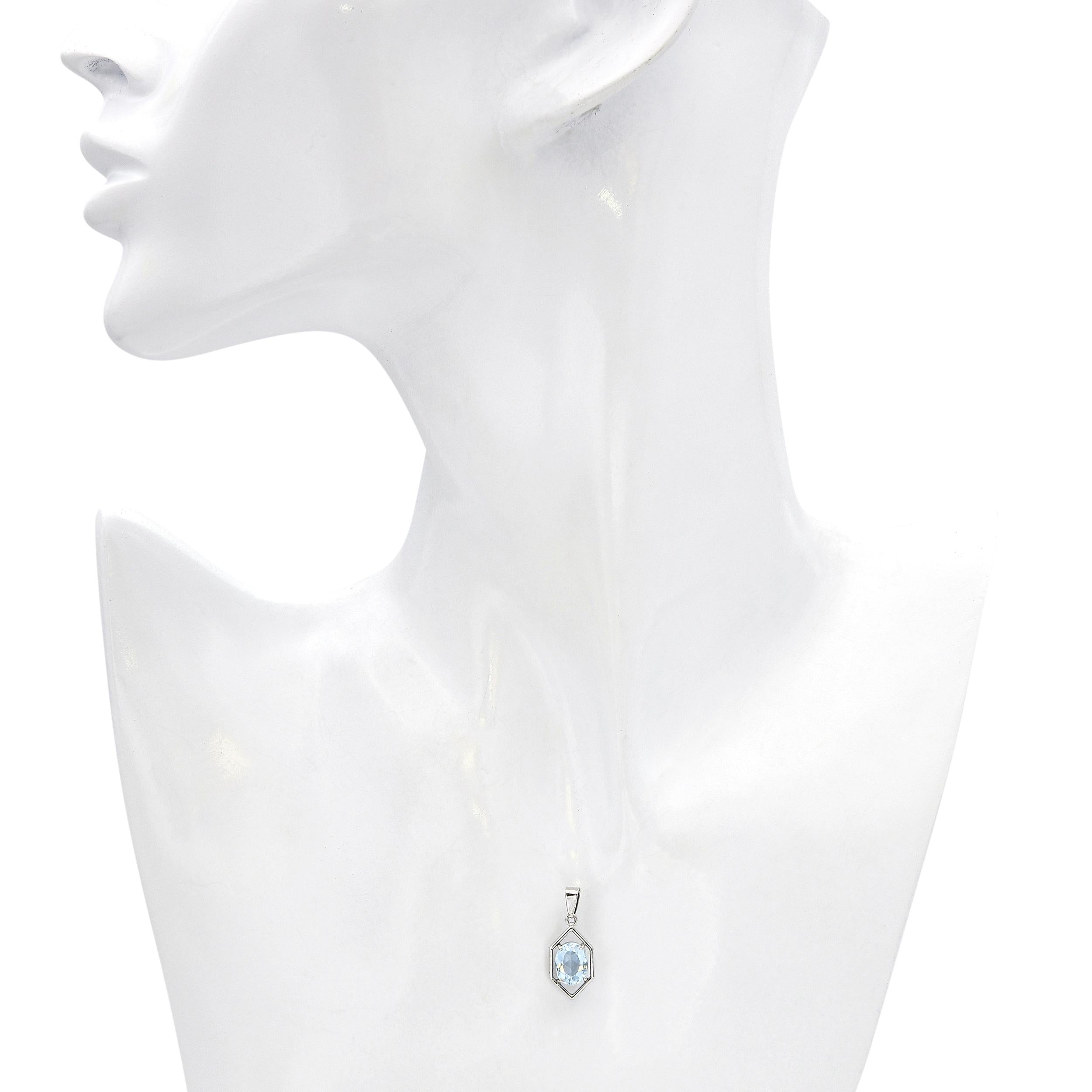 H. Stern 18k White Gold 1.51ct Aquamarine Pendant