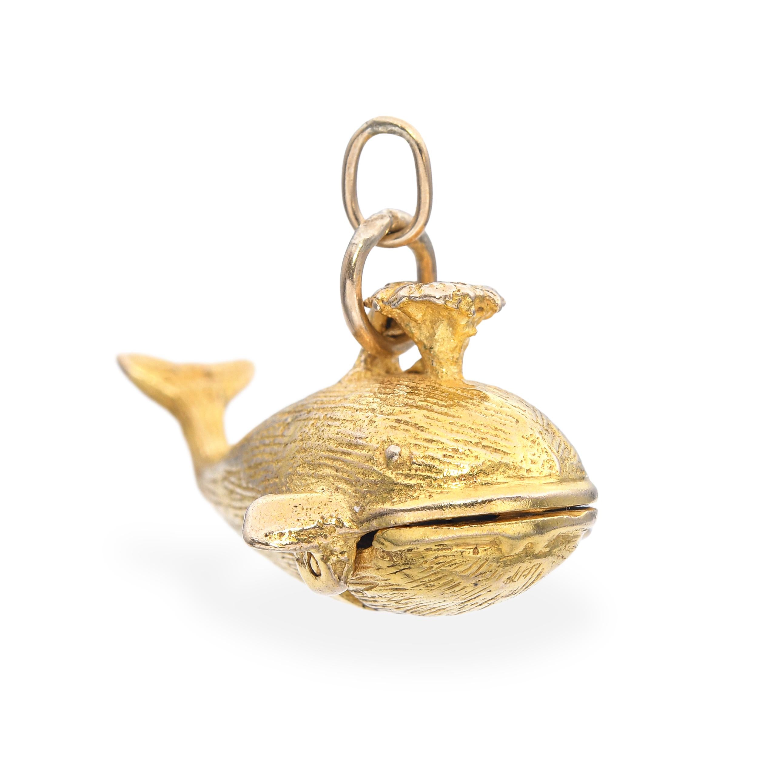 Vintage 9k Yellow Gold Moby Dick in Whale Charm