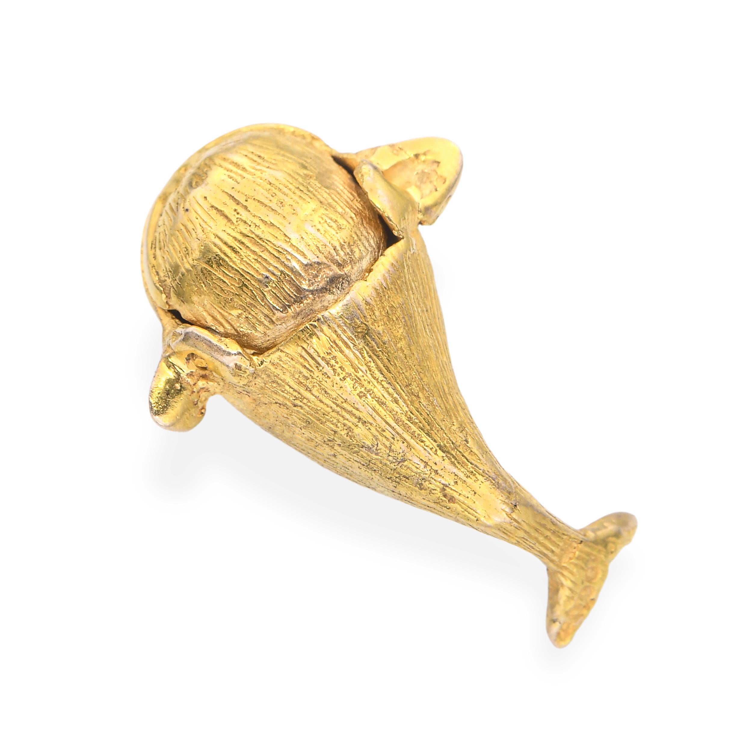 Vintage 9k Yellow Gold Moby Dick in Whale Charm