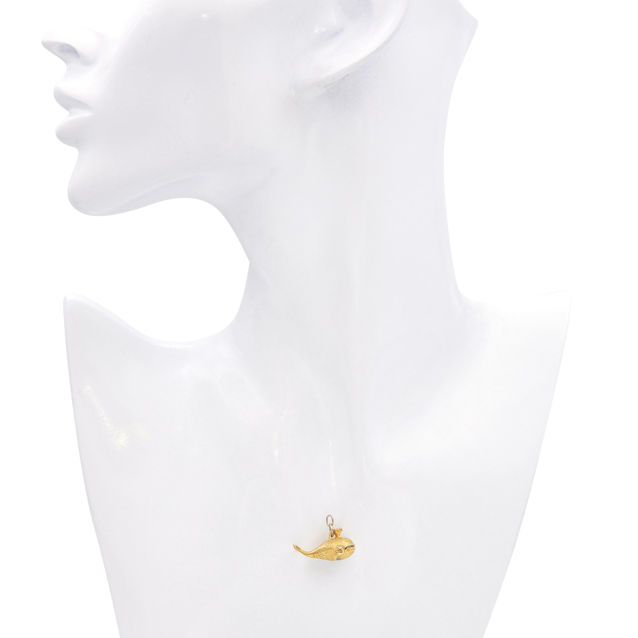 Vintage 9k Yellow Gold Moby Dick in Whale Charm