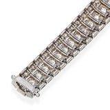 Art Deco Style 17k White Gold Multi Row Graduated 19.57tcw Diamond Line Bracelet