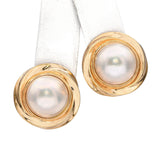 Vintage 14k Yellow Gold Mabe Pearl Earrings