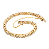 Vintage 14k Yellow Gold 3.3tcw Diamond Tennis Bracelet