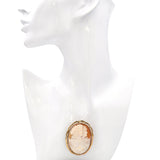 Antique 9ct Yellow Gold Raphael and His Muse Shell Cameo Brooch