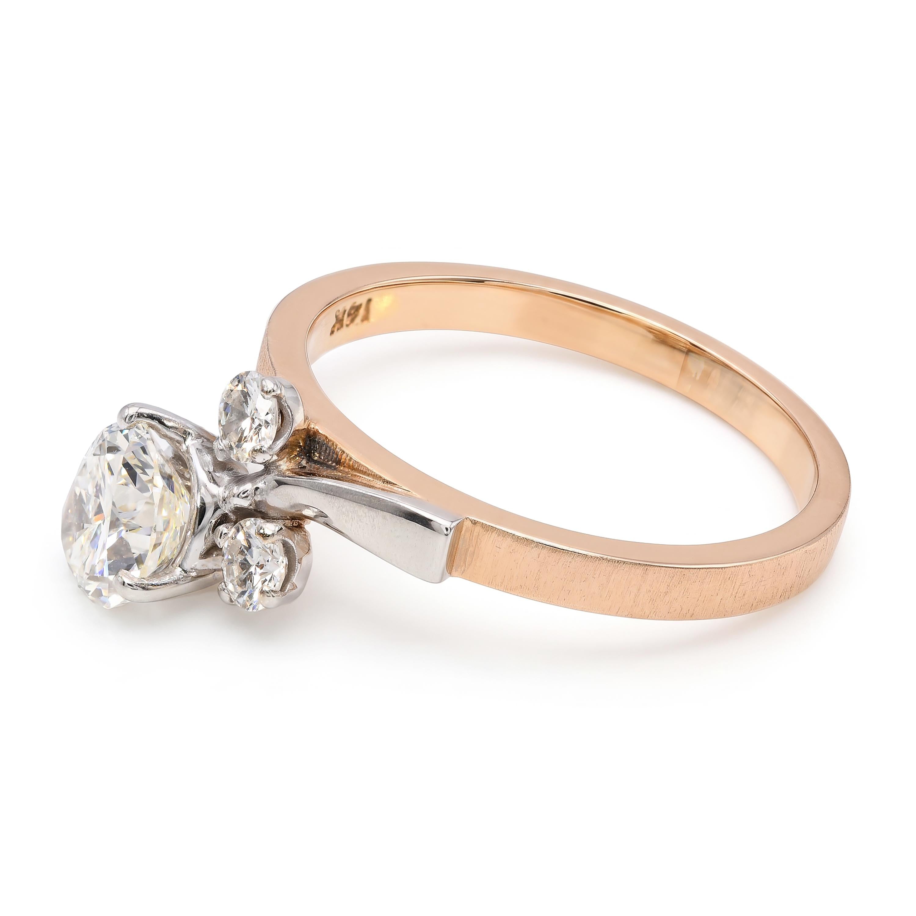 Vintage Yellow Gold 1.15ctw Diamond Bypass Ring