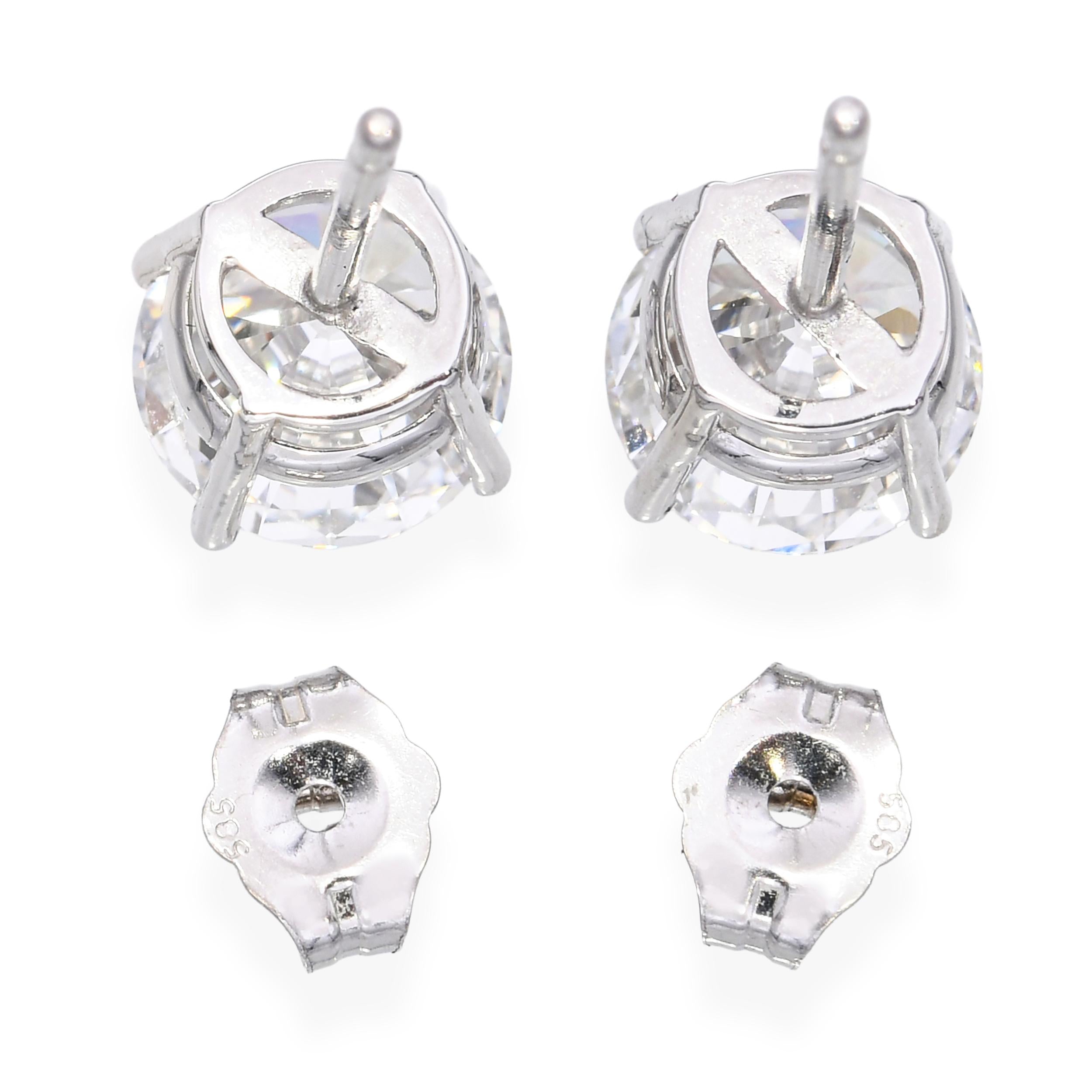 14k White Gold IGI 3.06ctw Lab Grown Diamond Stud Earrings