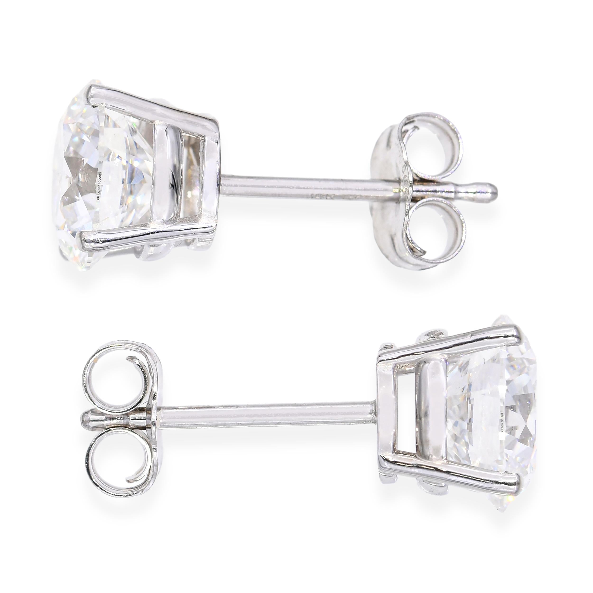 14k White Gold IGI 3.06ctw Lab Grown Diamond Stud Earrings