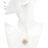 Vintage Yellow Gold 2.37tcw Diamond Starburst Brooch