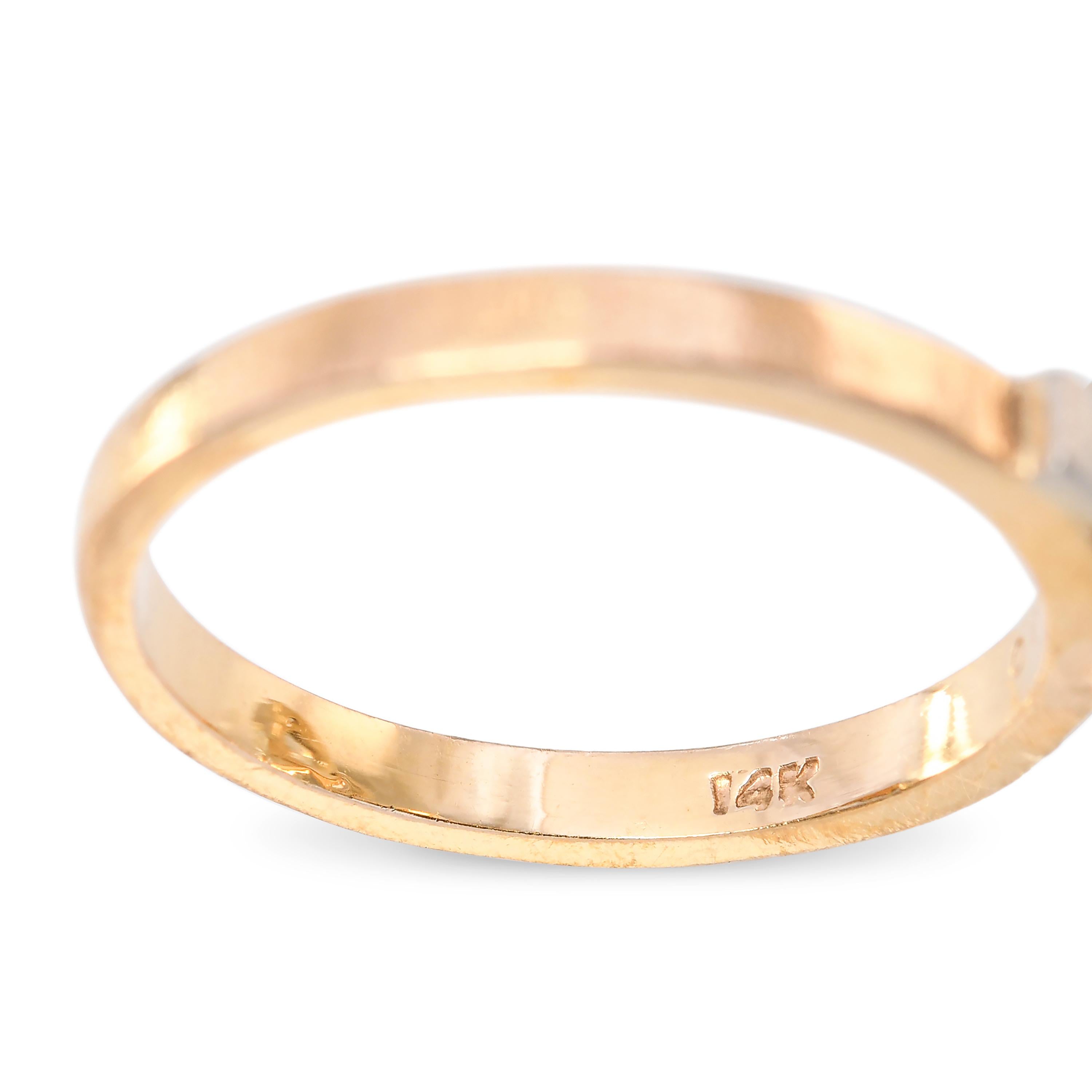 Vintage Yellow Gold 1.15ctw Diamond Bypass Ring