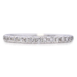Vintage 18k White Gold 0.225tcw Diamond Half Pave Band Ring