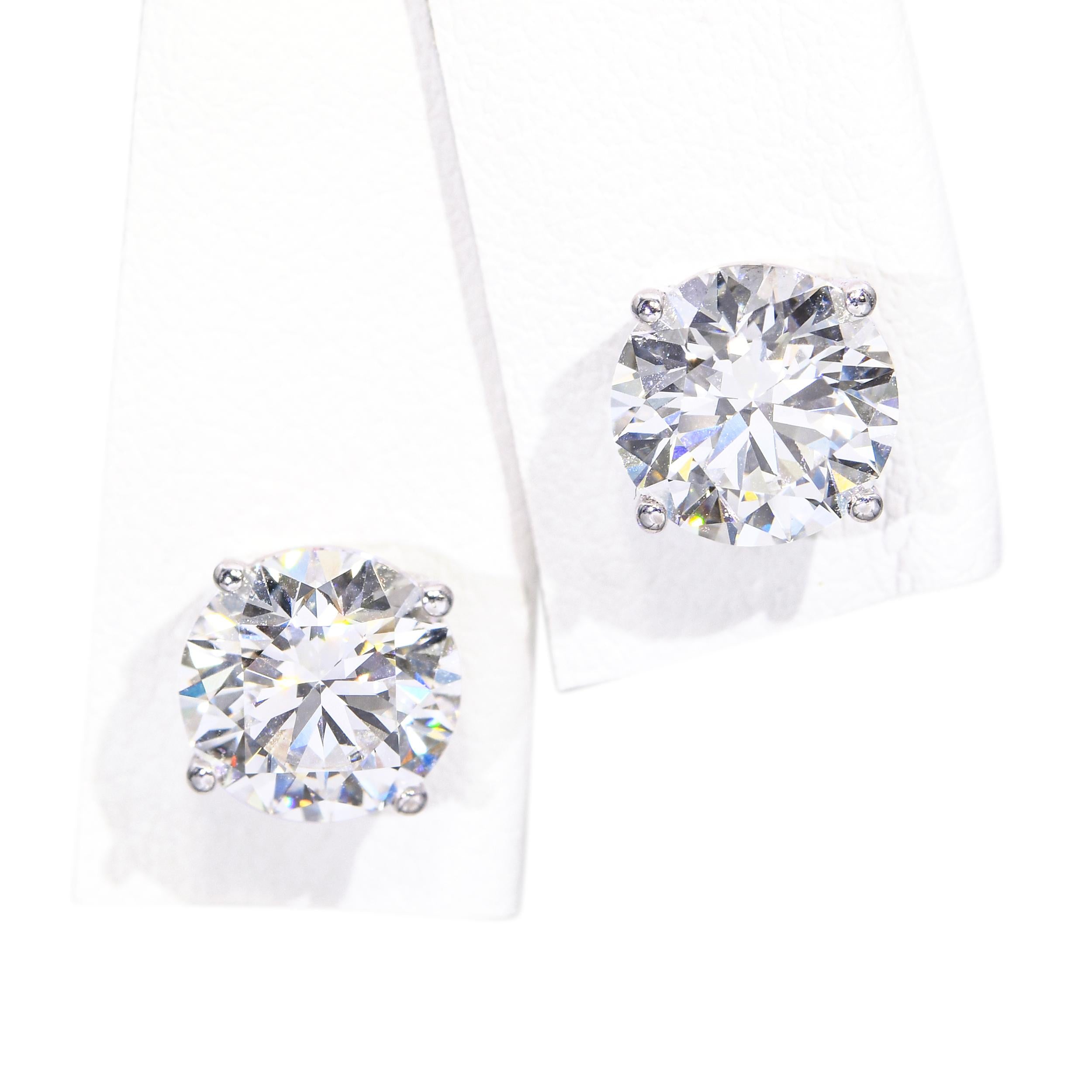 14k White Gold IGI 3.06ctw Lab Grown Diamond Stud Earrings