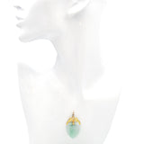 Vintage 10k Yellow Gold Jadeite Heart Pendant