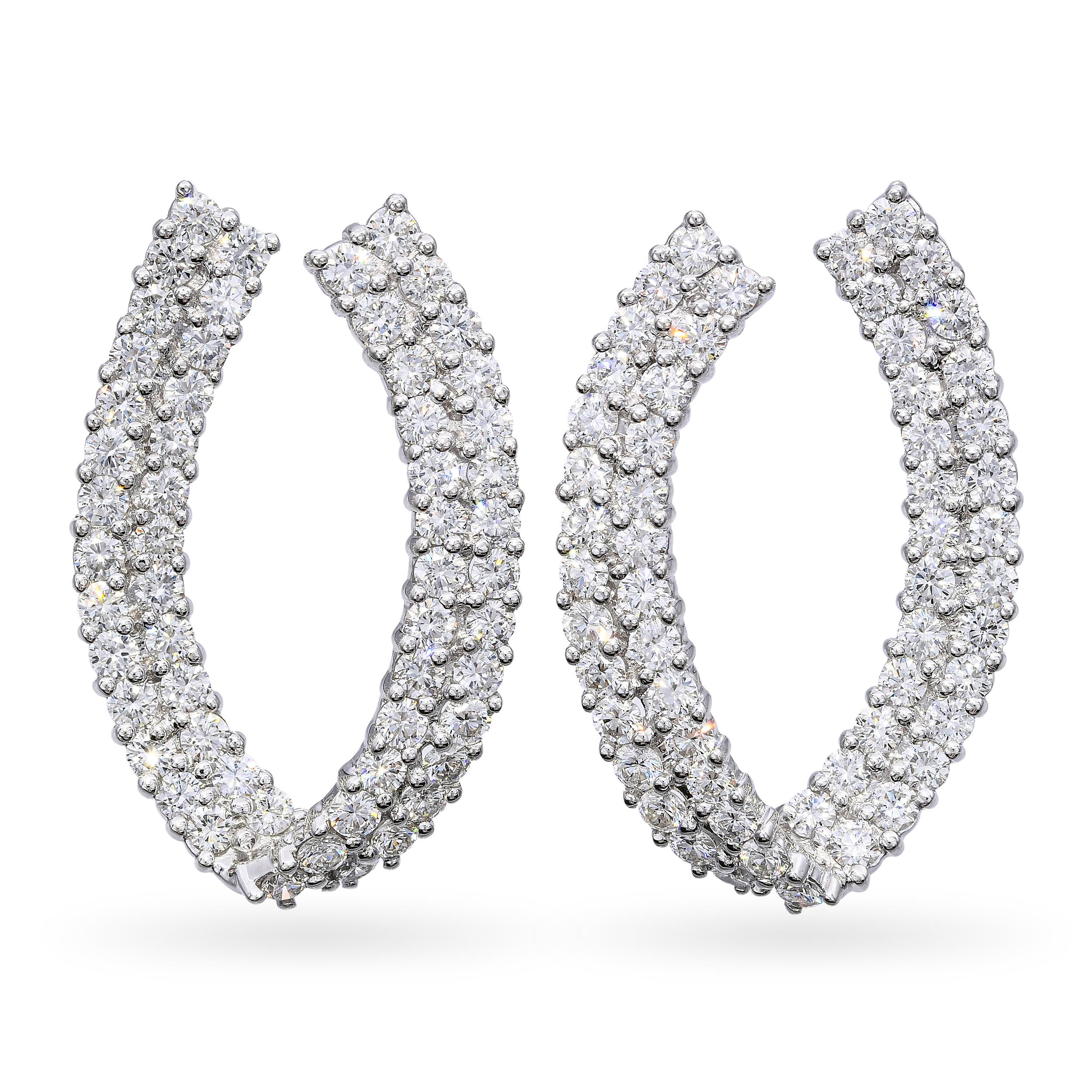 Vintage White Gold 6.72tcw Diamond Statement Earrings