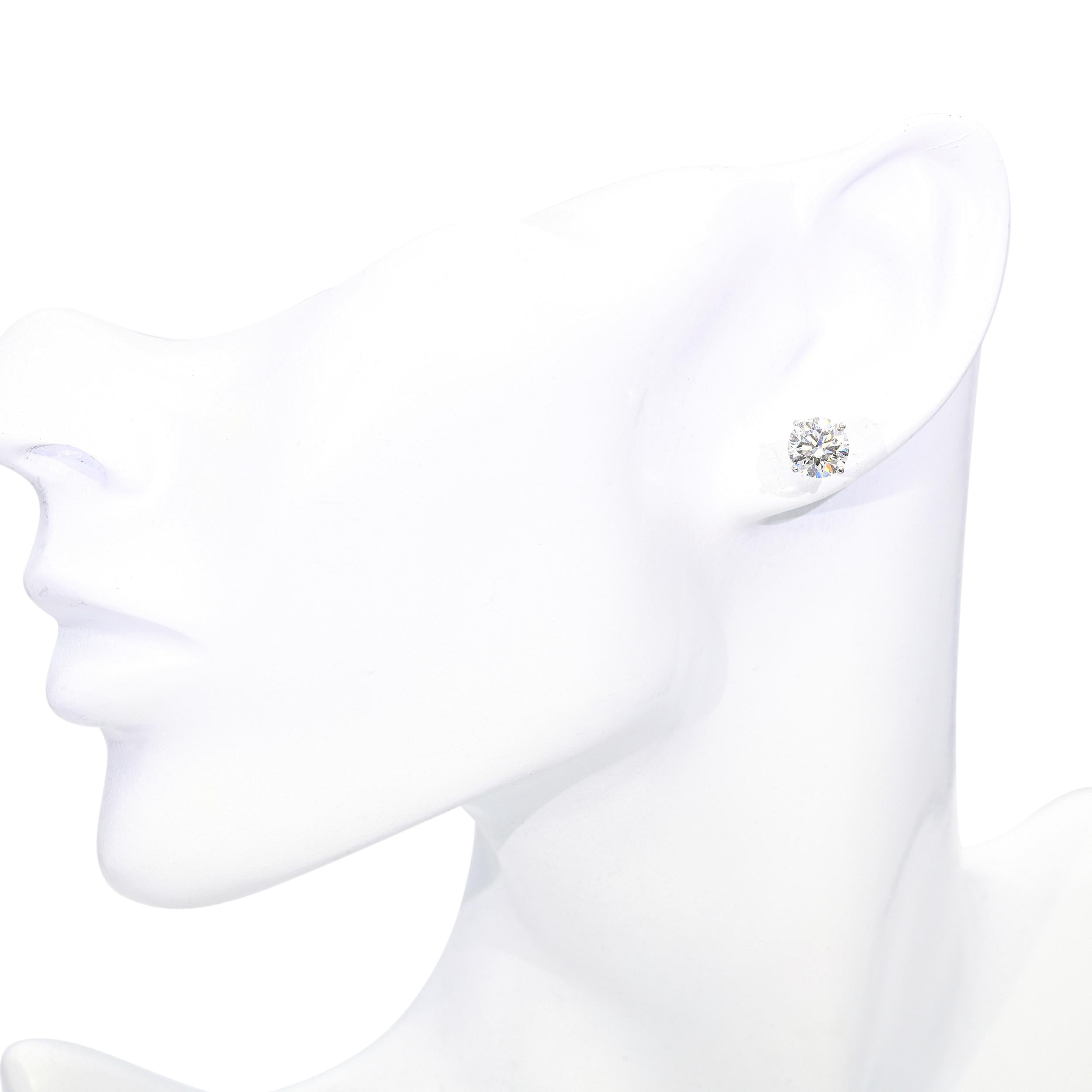 14k White Gold IGI 3.06ctw Lab Grown Diamond Stud Earrings