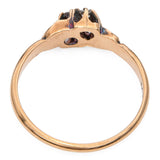 Antique 14k Yellow Gold Old Mine Cut Diamond Swirl Motif Ring