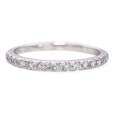 Vintage 18k White Gold 0.225tcw Diamond Half Pave Band Ring