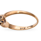 Antique 14k Yellow Gold Old Mine Cut Diamond Swirl Motif Ring