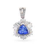 14k White Gold 1.90ct Tanzanite and Diamond Pendant